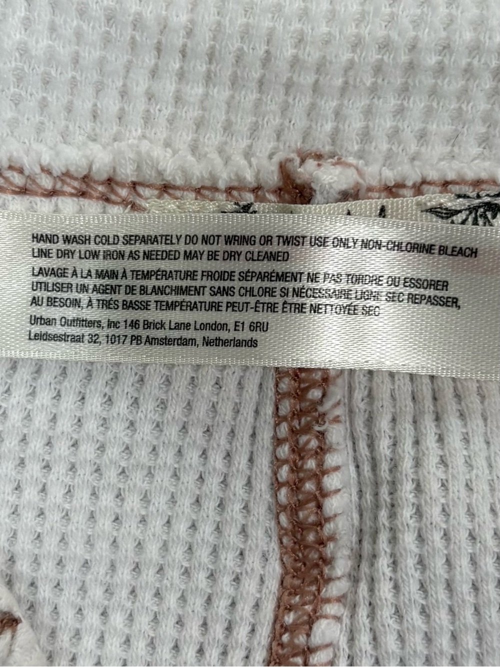 Free People Cream Ribbed Flare Pajama Pants with Stitching Detail - Picture 7 of 10